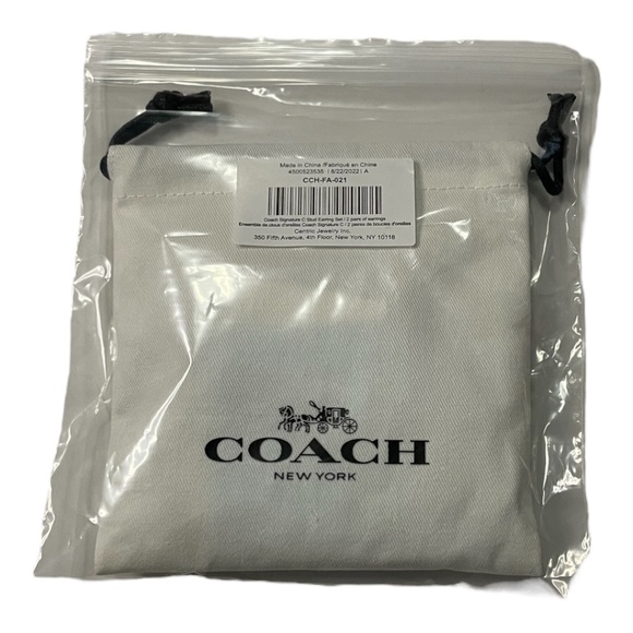 Coach Signature and Stone 2 pair Set of Earrings in Silver - Picture 5 of 5